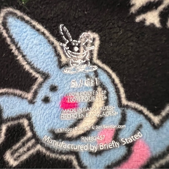 Happy bunny pajamas Jim Benton sarcastic bunny early 2000s vintage set 2 piece - Picture 5 of 5